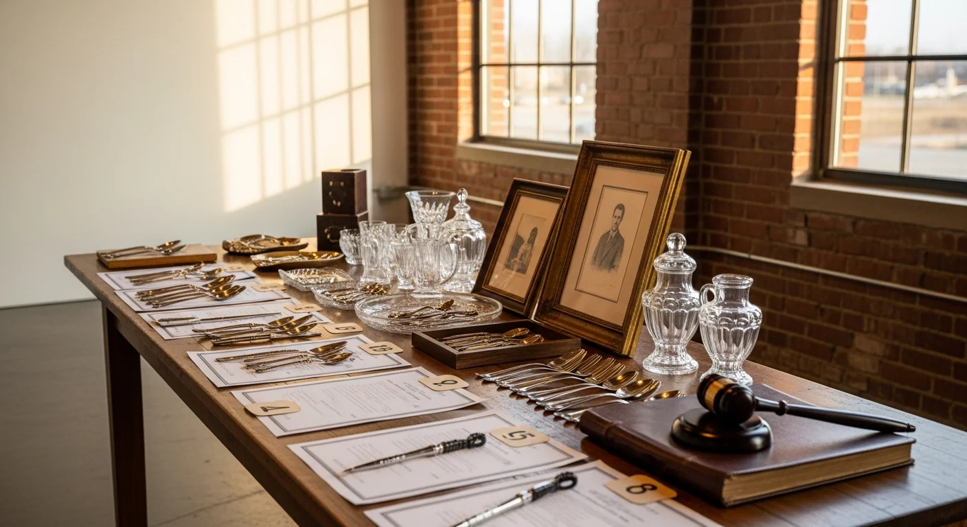 Professional auctioneer conducting an estate auction